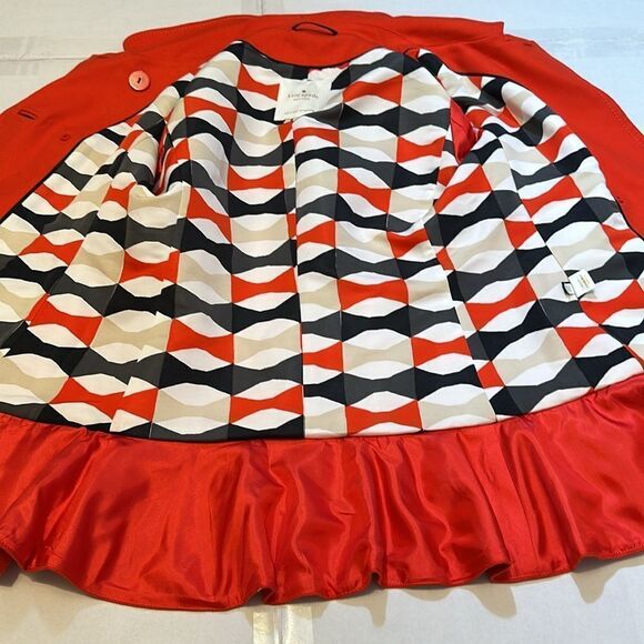 Kate Spade New York women’s red peplum ruffle peacoat size 6 - Picture 6 of 10